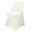 Stretch Spandex Chair Cover Ivory for Folding Chairs - Reusable & Wrinkle - Resistant 160GSM Fitted Slipcover - Linen Luxes