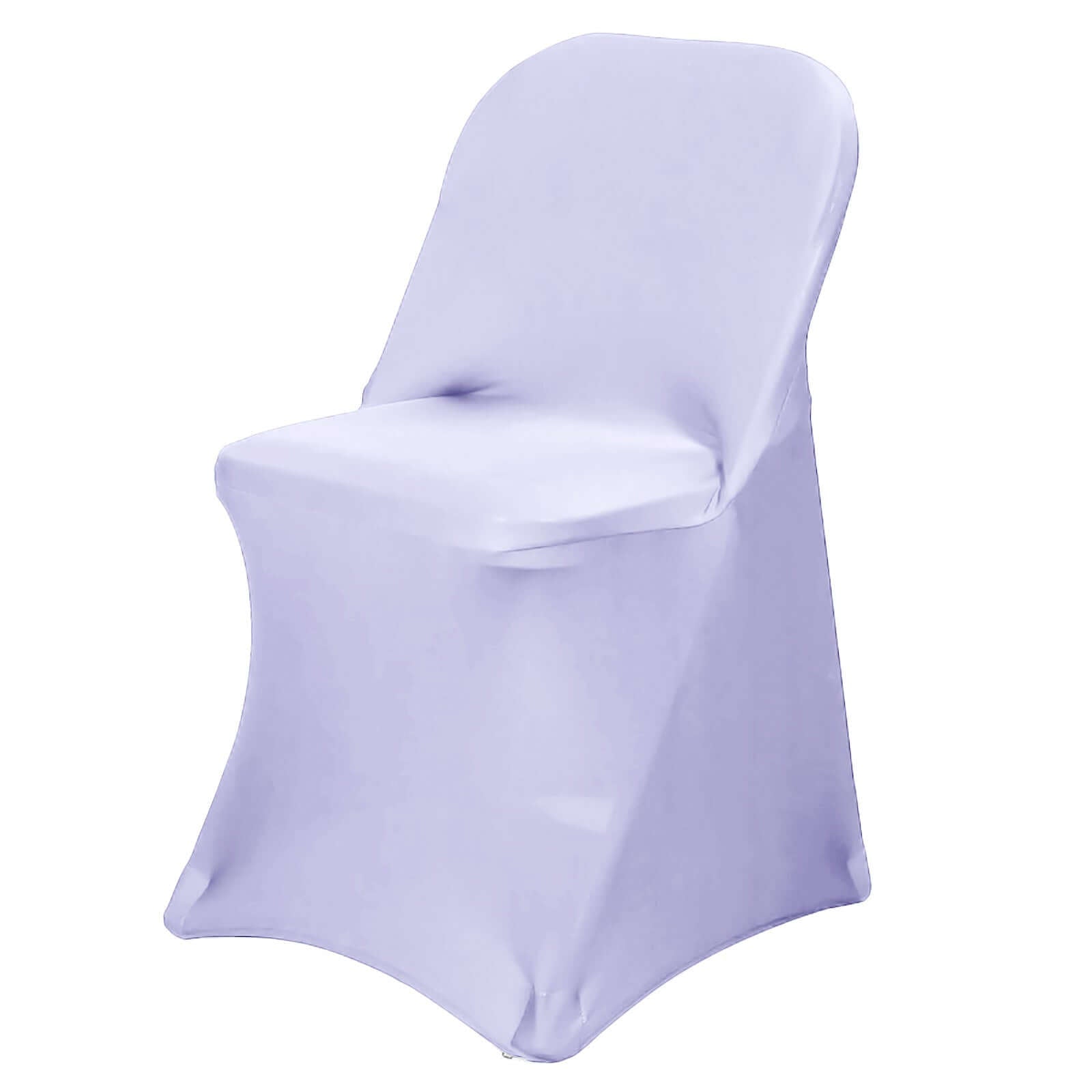 Stretch Spandex Chair Cover Lavender Lilac for Folding Chairs - Reusable & Wrinkle - Resistant 160GSM Fitted Slipcover - Linen Luxes