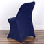 Stretch Spandex Chair Cover Navy Blue for Folding Chairs - Reusable & Wrinkle - Resistant 160GSM Fitted Slipcover - Linen Luxes