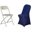 Stretch Spandex Chair Cover Navy Blue for Folding Chairs - Reusable & Wrinkle - Resistant 160GSM Fitted Slipcover - Linen Luxes