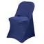 Stretch Spandex Chair Cover Navy Blue for Folding Chairs - Reusable & Wrinkle - Resistant 160GSM Fitted Slipcover - Linen Luxes