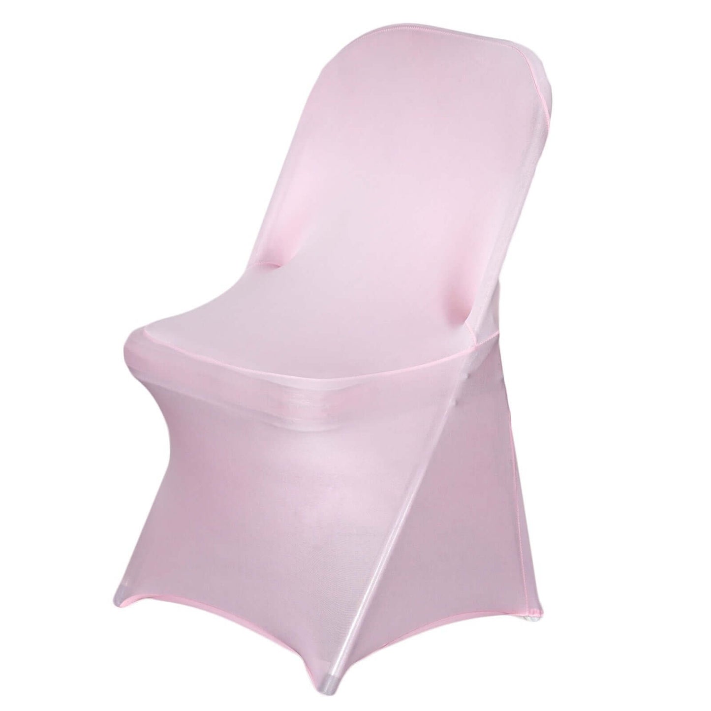 Stretch Spandex Chair Cover Pink for Folding Chairs - Reusable & Wrinkle - Resistant 160GSM Fitted Slipcover - Linen Luxes