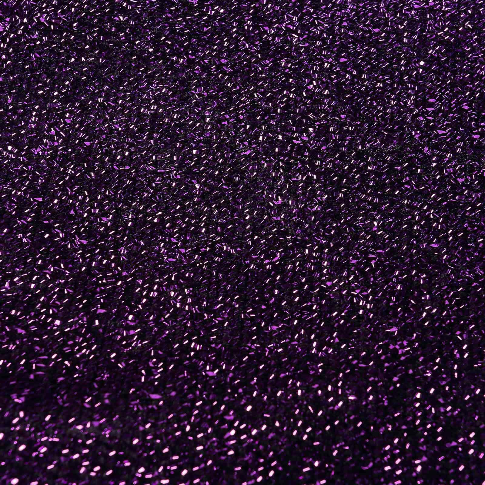 Stretch Spandex Chair Cover Purple for Folding Chairs - Metallic Shimmer Tinsel Back Design Fitted Slipcover - Linen Luxes