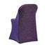 Stretch Spandex Chair Cover Purple for Folding Chairs - Metallic Shimmer Tinsel Back Design Fitted Slipcover - Linen Luxes