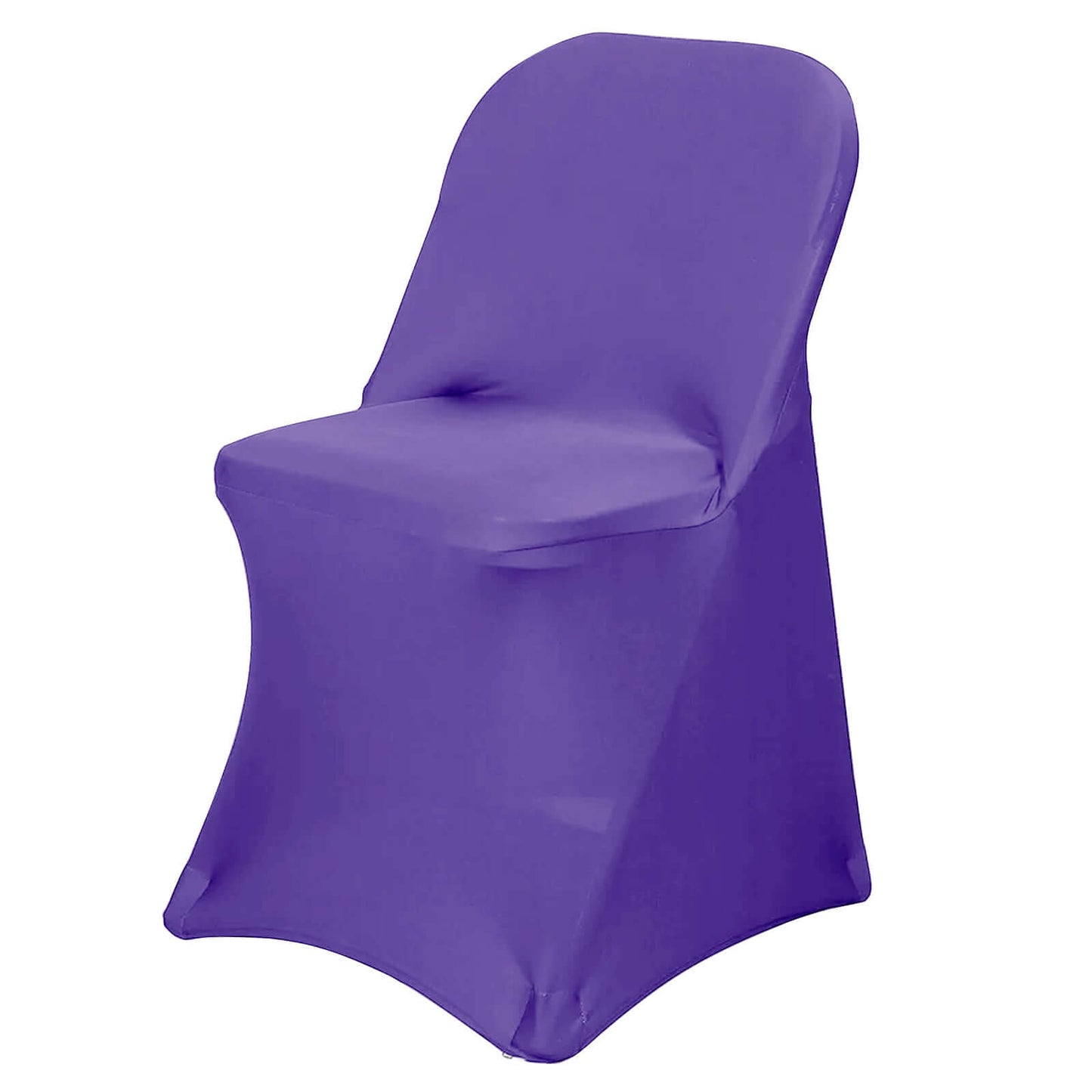 Stretch Spandex Chair Cover Purple for Folding Chairs - Reusable & Wrinkle - Resistant 160GSM Fitted Slipcover - Linen Luxes
