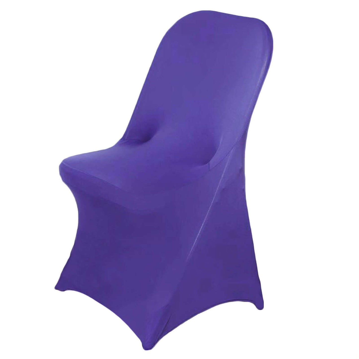 Stretch Spandex Chair Cover Purple for Folding Chairs - Reusable & Wrinkle - Resistant 160GSM Fitted Slipcover - Linen Luxes