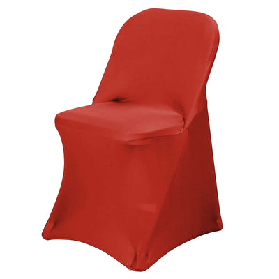 Stretch Spandex Chair Cover Red for Folding Chairs - Reusable & Wrinkle - Resistant 160GSM Fitted Slipcover - Linen Luxes