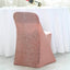 Stretch Spandex Chair Cover Rose Gold for Folding Chairs - Metallic Shimmer Tinsel Back Design Fitted Slipcover - Linen Luxes