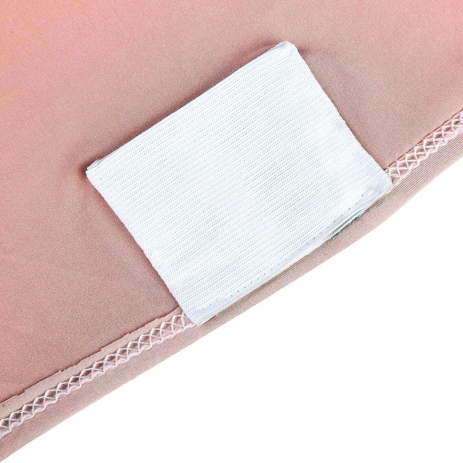 Stretch Spandex Chair Cover Rose Gold for Folding Chairs - Metallic Shimmer Tinsel Back Design Fitted Slipcover - Linen Luxes