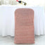 Stretch Spandex Chair Cover Rose Gold for Folding Chairs - Metallic Shimmer Tinsel Back Design Fitted Slipcover - Linen Luxes
