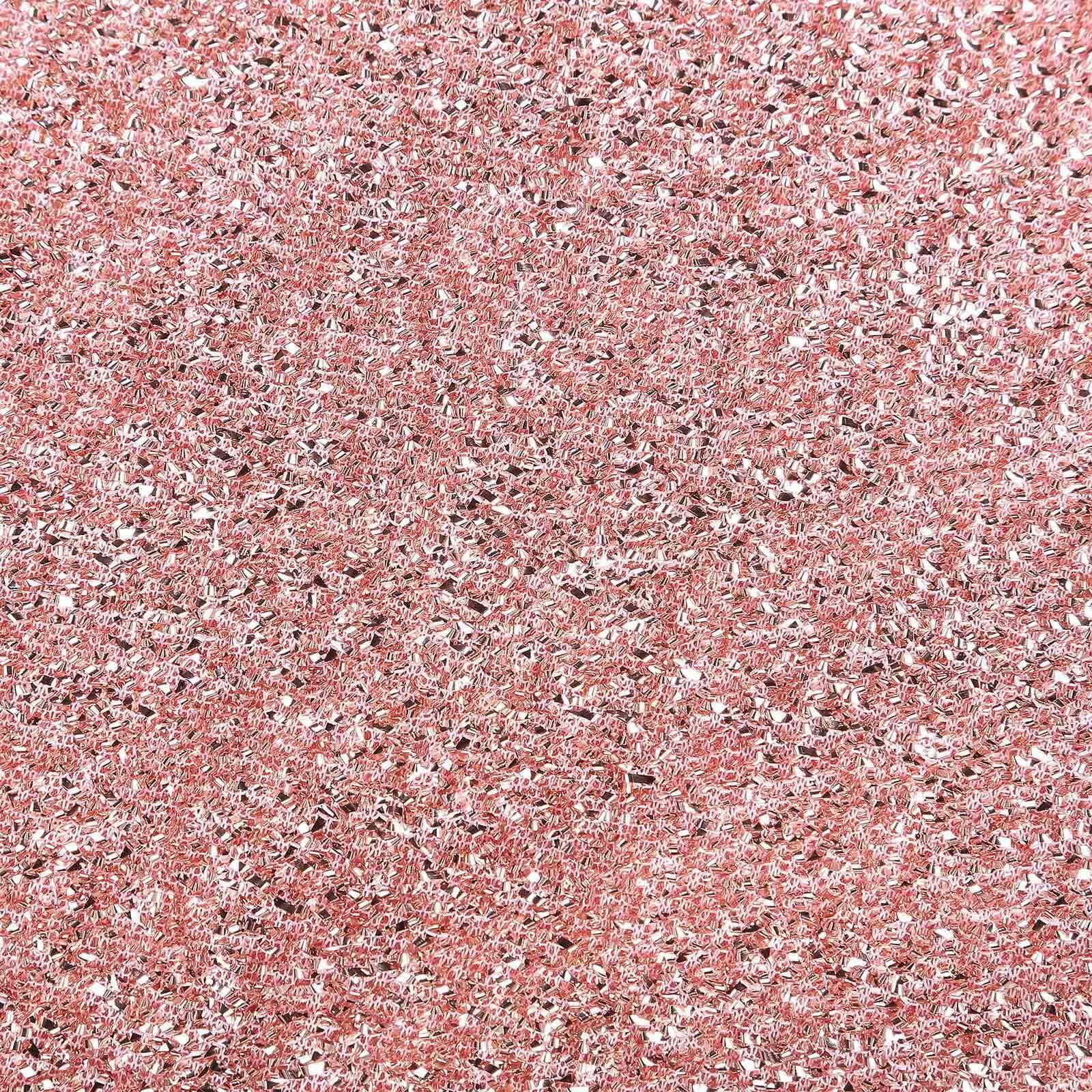 Stretch Spandex Chair Cover Rose Gold for Folding Chairs - Metallic Shimmer Tinsel Back Design Fitted Slipcover - Linen Luxes