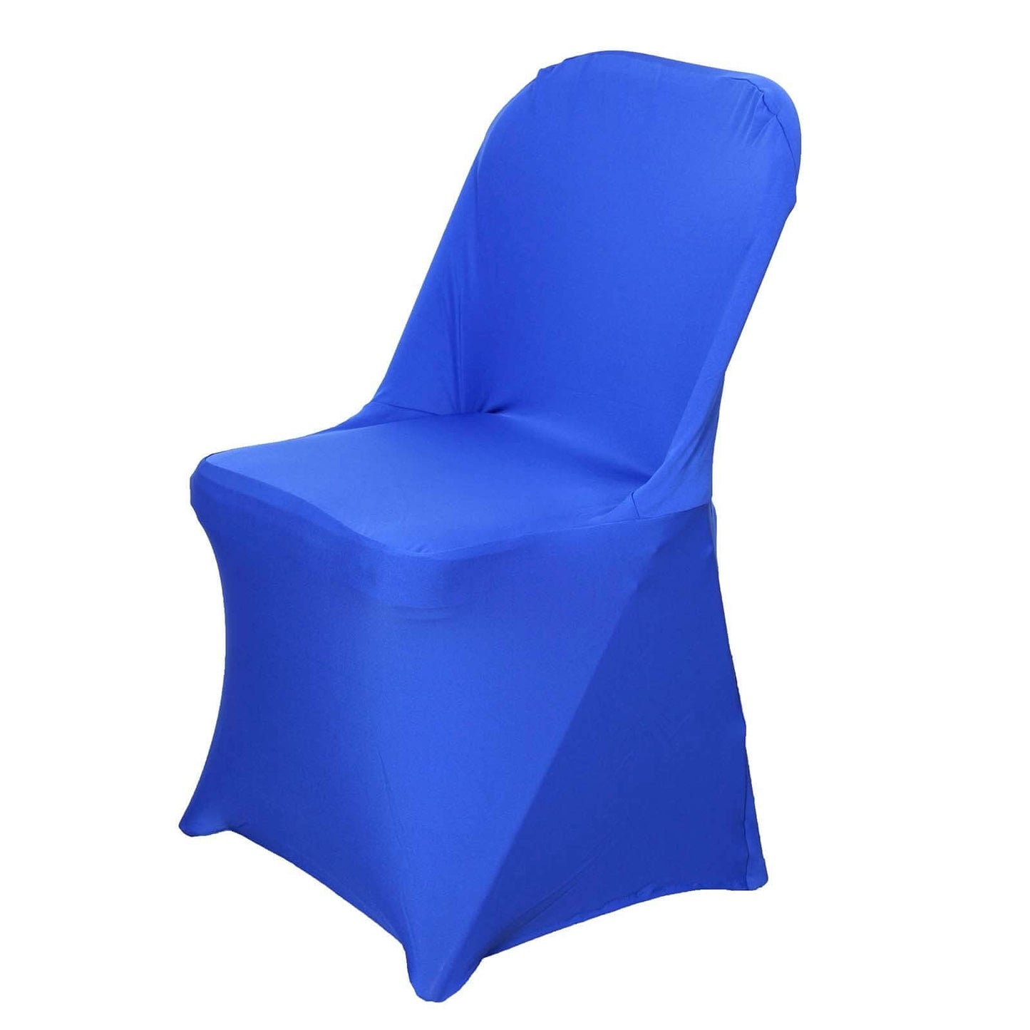 Stretch Spandex Chair Cover Royal Blue for Folding Chairs - Reusable & Wrinkle - Resistant 160GSM Fitted Slipcover - Linen Luxes