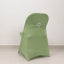 Stretch Spandex Chair Cover Sage Green for Folding Chairs - Secure Fit Slipcover with Silver Rhinestone Buckled Sash Band
