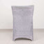 Stretch Spandex Chair Cover Silver for Folding Chairs - Metallic Shimmer Tinsel Back Design Fitted Slipcover - Linen Luxes