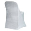Stretch Spandex Chair Cover Silver for Folding Chairs - Metallic Shimmer Tinsel Back Design Fitted Slipcover - Linen Luxes