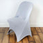 Stretch Spandex Chair Cover Silver for Folding Chairs - Reusable & Wrinkle - Resistant 160GSM Fitted Slipcover - Linen Luxes