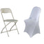 Stretch Spandex Chair Cover Silver for Folding Chairs - Reusable & Wrinkle - Resistant 160GSM Fitted Slipcover - Linen Luxes