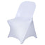 Stretch Spandex Chair Cover White for Folding Chairs - Reusable & Wrinkle - Resistant 160GSM Fitted Slipcover for a Polished Look - Linen Luxes