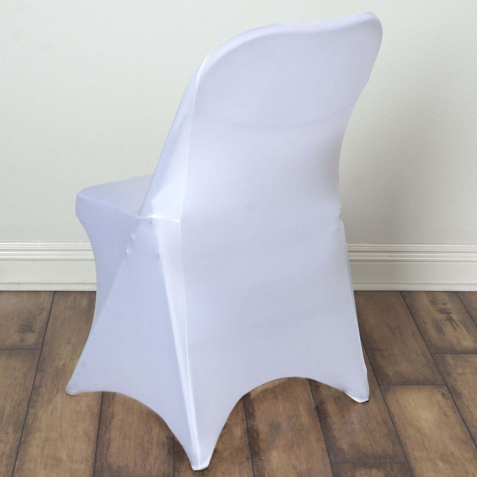 Stretch Spandex Chair Cover White for Folding Chairs - Reusable & Wrinkle - Resistant 160GSM Fitted Slipcover for a Polished Look - Linen Luxes