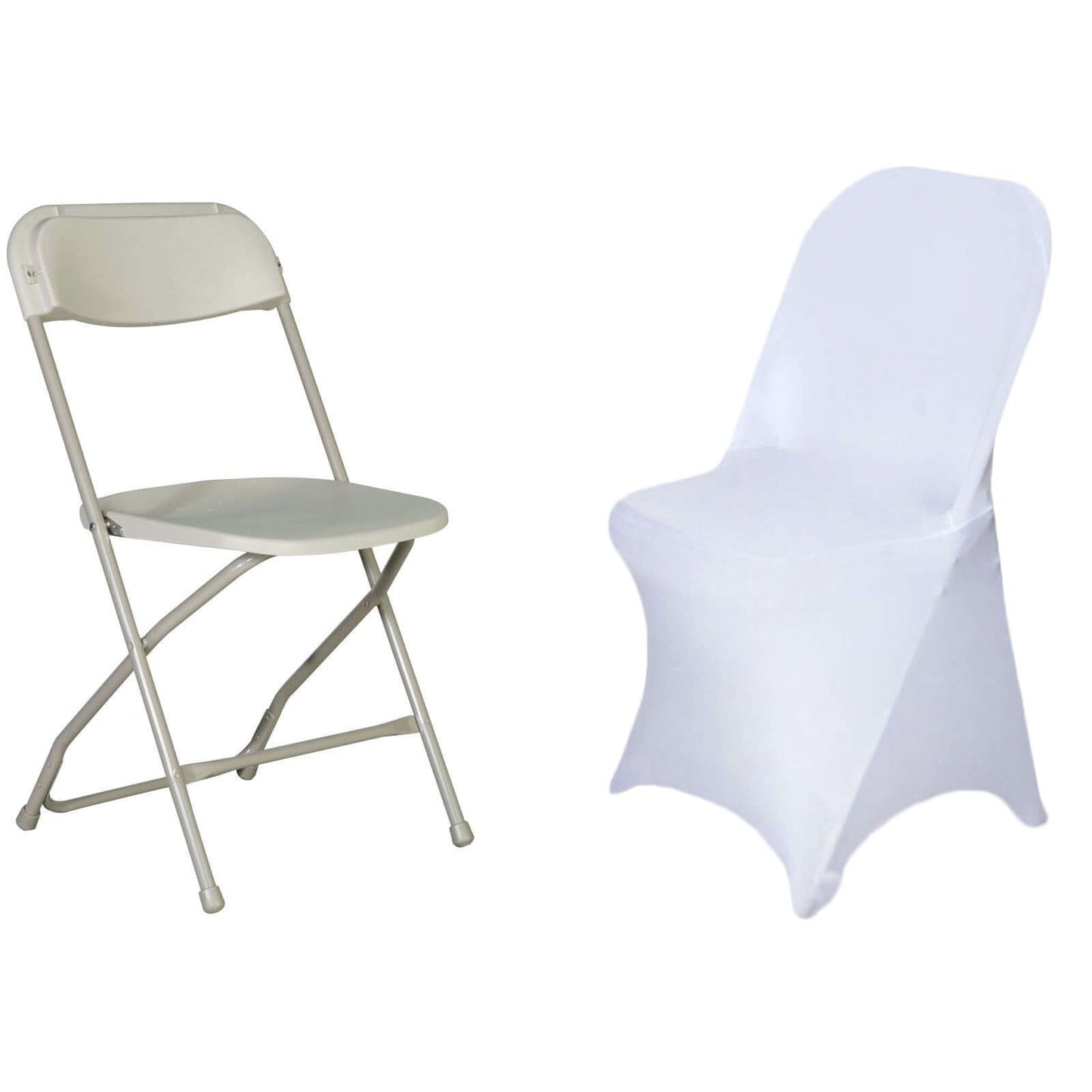 Stretch Spandex Chair Cover White for Folding Chairs - Reusable & Wrinkle - Resistant 160GSM Fitted Slipcover for a Polished Look - Linen Luxes