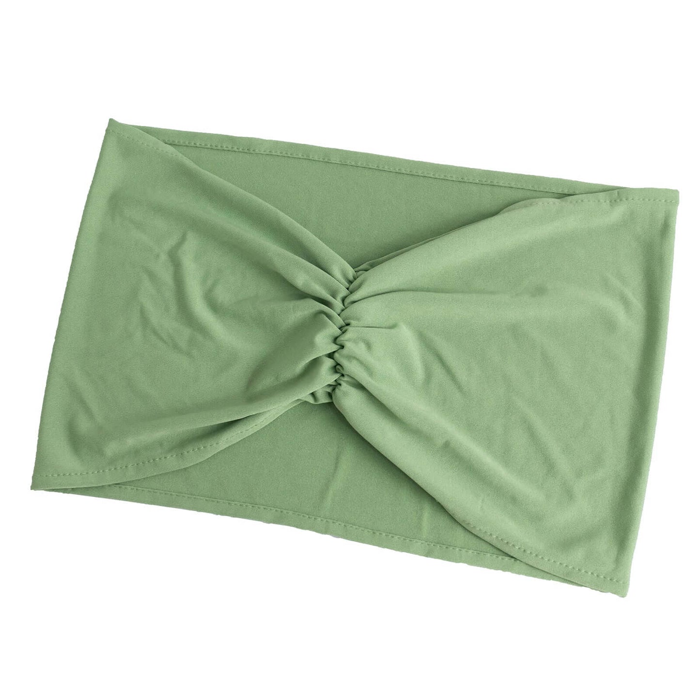 5 Pack Spandex Chair Sashes Sage Green Ruffled Style - Wide Easy to Use Stretch Chair Bands 8"x13"
