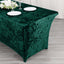 Crushed Velvet Fitted Rectangular 6ft Table Cover Hunter Emerald Green - Wrinkle-Free Stretchy Tablecloth