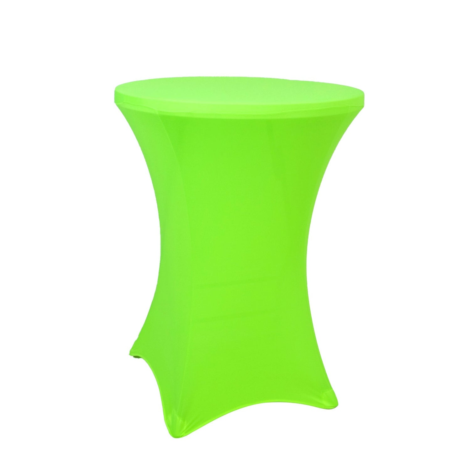 Glow Neon Green Fitted Spandex Cocktail Tablecloth â€“ 30" Round, Wrinkle-Free Cover