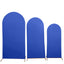 Set of 3 Matte Royal Blue Spandex Fitted Chiara Backdrop Stand Cover For Round Top Wedding Arch - 5ft, 6ft, 7ft