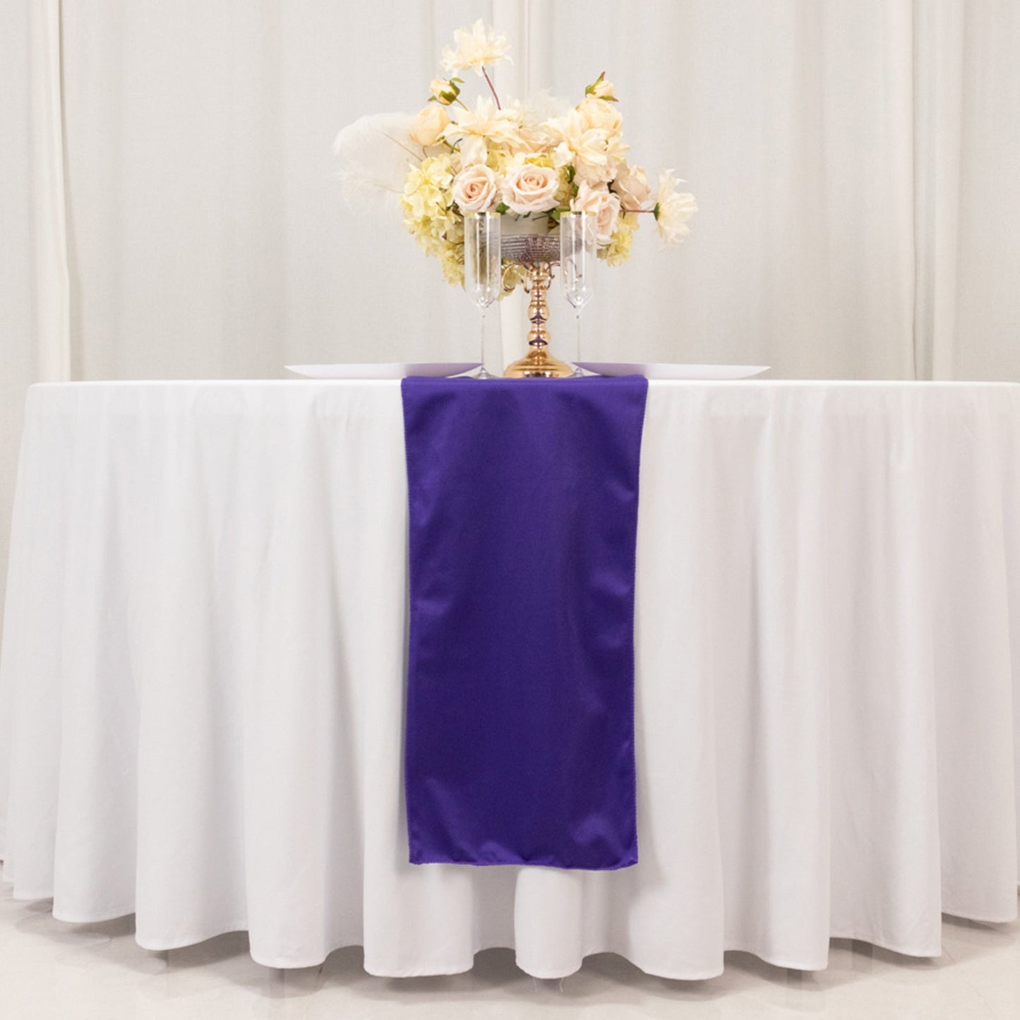 Scuba Polyester 12"x108" Table Runner Purple - Wrinkle-Free Table Linen
