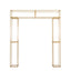 Heavy Duty Gold Metal 3D Rectangular Wedding Arch, 8ft Floral Balloon Frame Backdrop Stand