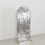 5ft Sparkly Silver Big Payette Sequin Fitted Wedding Arch Cover for Round Top Chiara Backdrop Stand