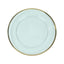 10-Pack Economy Plastic Round Charger Plates 12" in Transparent Blue with Wide Gold Rim, Decorative Dinner Party Serving Plates