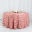 Satin 120" Round Tablecloth Dusty Rose - Grandiose 3D Rosette with Seamless Finish Table Cover