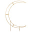 7.5ft Gold Metal Half Crescent Moon Wedding Arbor Frame, Curved Design Arch Flower Balloon Stand