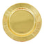 25-Pack Paper 10" Round Dinner Plates in Metallic Gold Sunray Design - Disposable Heavy Duty 350GSM Party Plates