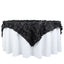 Taffeta 72"x72" Table Overlay Square Tablecloth Black - 3D Leaf Petal Table Cover