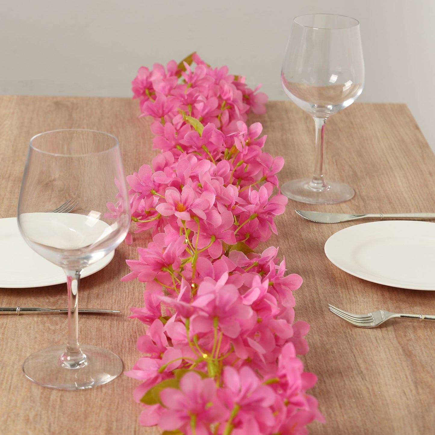 2-Pack Garland String Lights Jasmine Silk Flower Design Pink Warm White - Battery Operated Hanging DÃ©cor 6ft