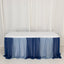 14ft Sheer Pleated Ruffle Skirting Chiffon Table Skirt - Navy Blue and Dusty Blue, Shimmer Sheer, Wrinkle-Free Fabric