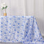 Satin Rectangular 90"x132" Tablecloth White/Blue French Toile Design - Seamless Stylish & Wrinkle-Resistant Table Cover