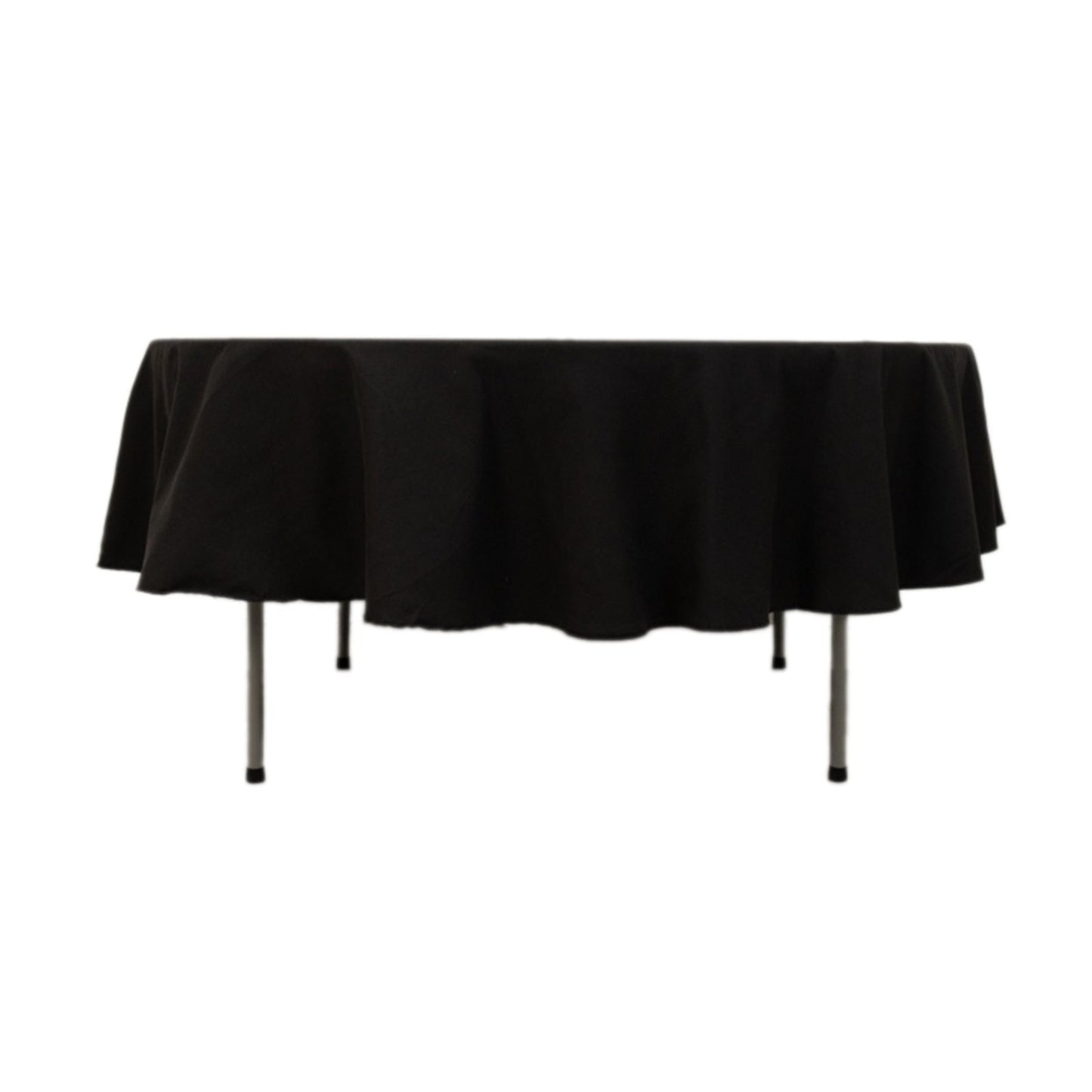 Cotton Blend 90" Round Tablecloth Black - Wrinkle-Resistant Table Cover
