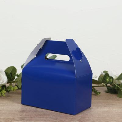 25 Pack Candy Gift Tote Gable Boxes, Royal Blue Party Favor Treat Boxes - 6"x3.5"x7"