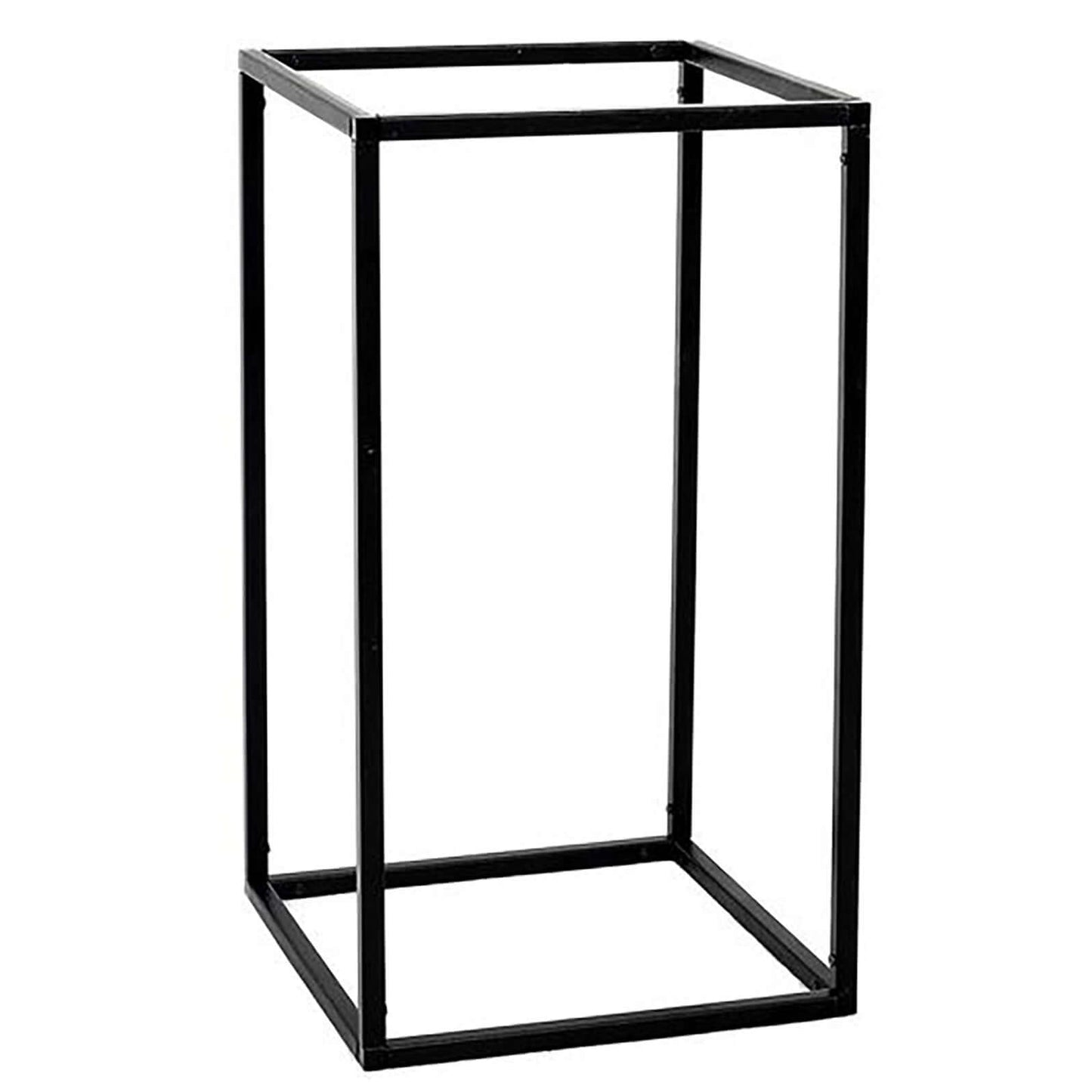 2-Pack Wedding Flower Stand Matte Black Metal Geometric Column Frame Rectangular - Versatile Floral Pedestal for Sophisticated Arrangements 16"