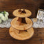 3-Tier Cardboard Cupcake Stand Natural Wood Plank Print - Reusable Dessert Table Display Tower for Classy Birthday Wedding Party Decoration 14"