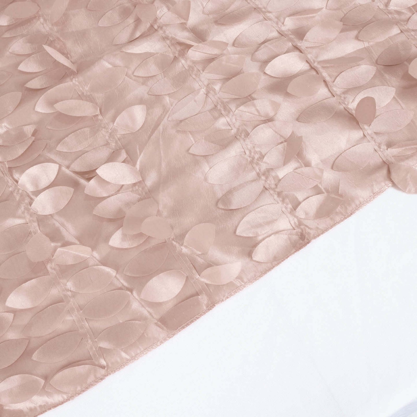 Taffeta 72"x72" Table Overlay Square Tablecloth Dusty Rose - 3D Leaf Petal Table Cover