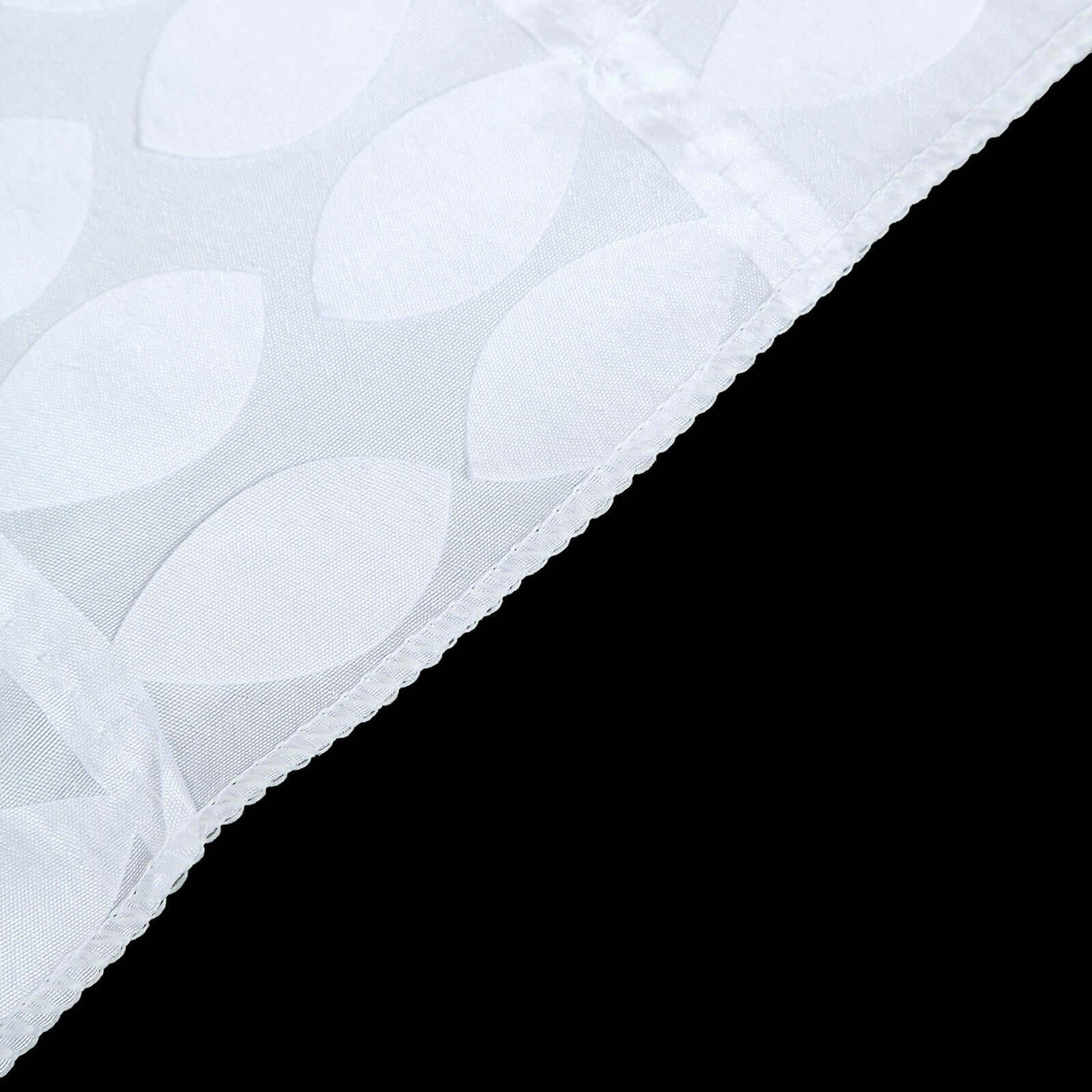 Taffeta 54"x54" Table Overlay Square Tablecloth White | Exquisite 3D Leaf Petal Design for Chic Wedding & Event Decor