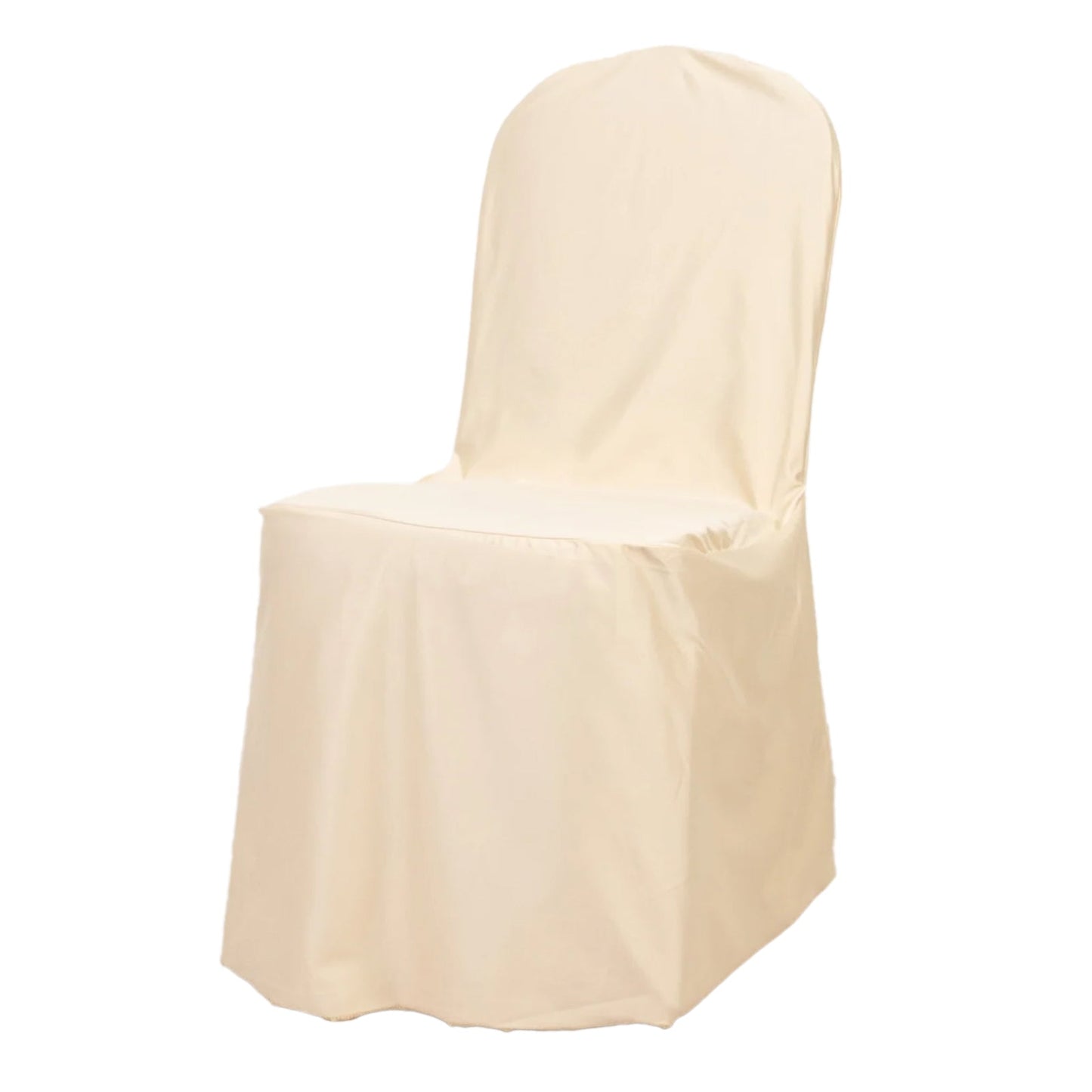 Scuba Stretch Chair Cover Beige for Banquet Chairs Slim Fit Design - Wrinkle Free and Durable Slipcover