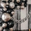 16ft Jumbo Chain Link Balloons in Silver, 30pack 8x12" Durable Foil Chain Balloons for 90s Hip Hop Party Decorations, Event Decor