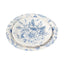 50-Pack Paper Round Dessert and Dinner Plates in White with Blue French Toile Pattern 7", 9"
