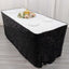 Payette Sequin 21ft Table Skirt Black - Dual Layered Satin Table Cover
