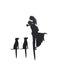 Acrylic Cake Toppers Black Silhouette Design of Bride, Groom, and Pet Dogs - Wedding Cake Decoration Set 7"